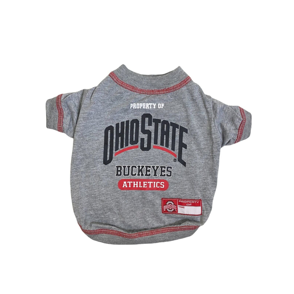 Ohio State Buckeyes Athletics Dog/Pet Gray Gameday T-Shirt - Size Doggie Small